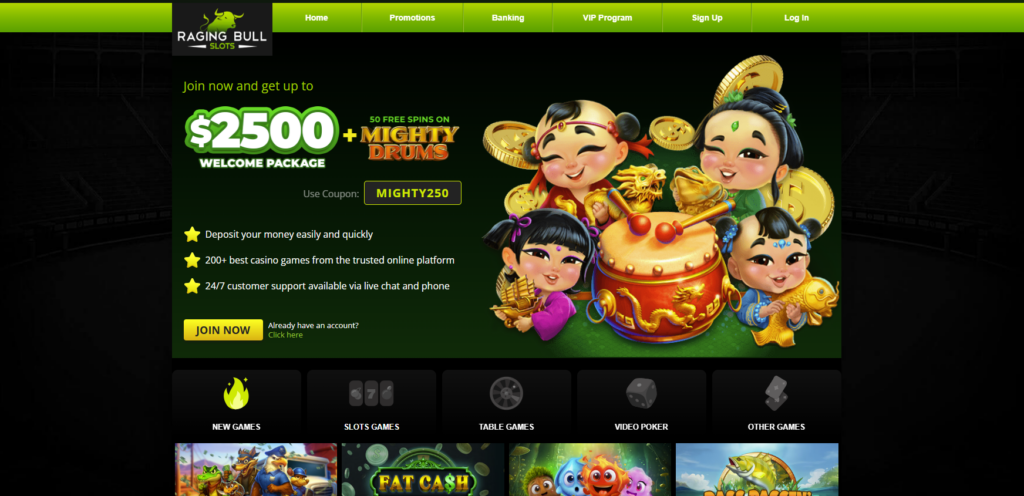 Best online casino for RTG Slots and Weekly Cashback - Raging Bull Slots